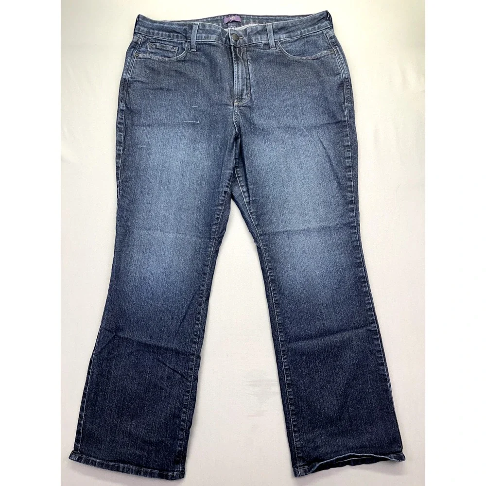 NYDJ Barbara Women's Bootcut Lift X Tuck Jeans Dark Wash‎ Blue Size 36